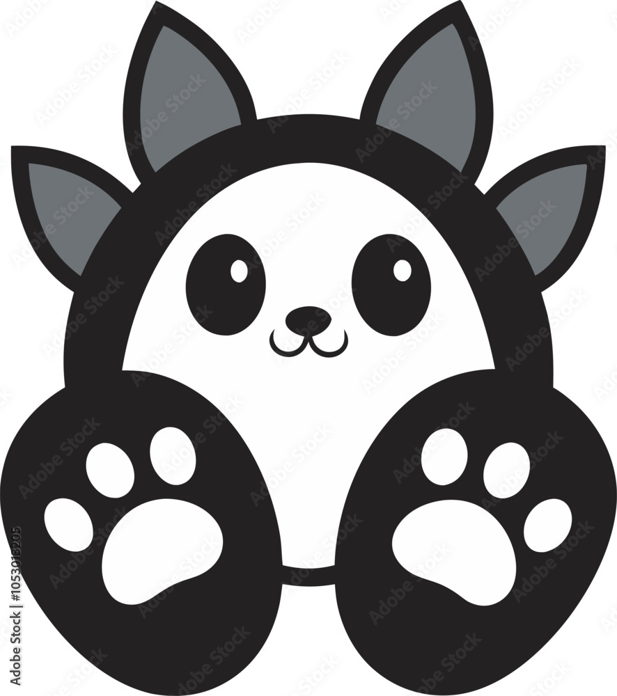 Fototapeta premium black and white cat