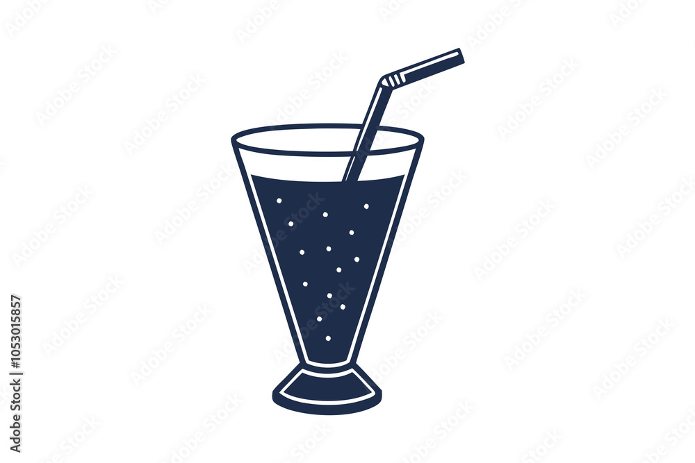 The iridescent cocktail in glass with a straw vector illustration The iridescent cocktail in glass with a straw vector illustration