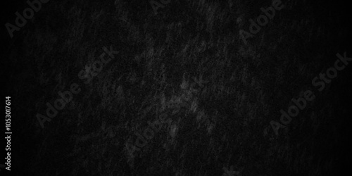 Old wall stone for dark black distressed grunge blackboard, chalkboard rough concrete wall. Abstract black stone wall texture grunge rock. dark gray background backdrop. wide panoramic banner. 