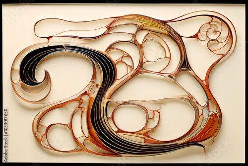 art nouveau flowing organic lines and elegant curves define offi photo