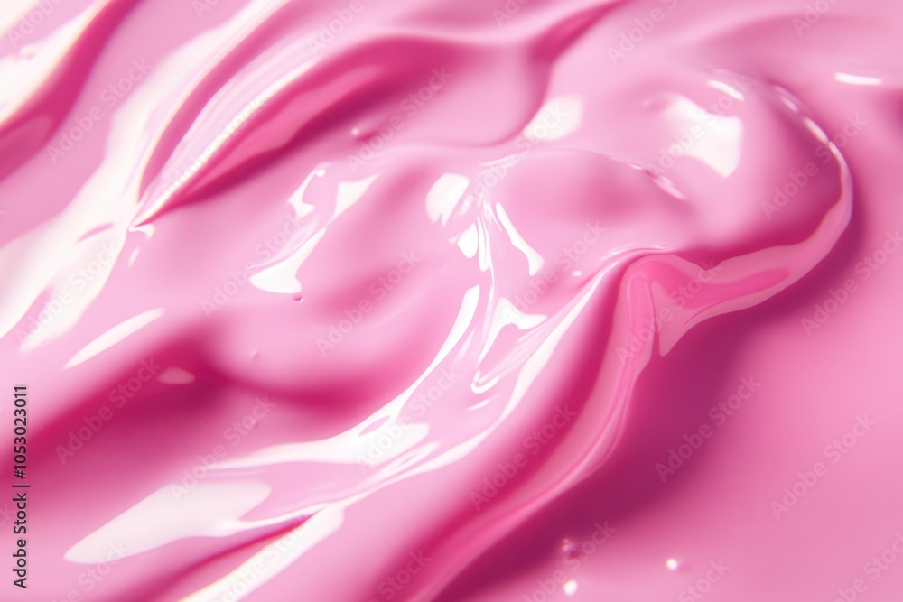 Pink liquid gel cosmetic for smudge free makeup application. Pink liquid gel cosmetic for smudge free makeup application.