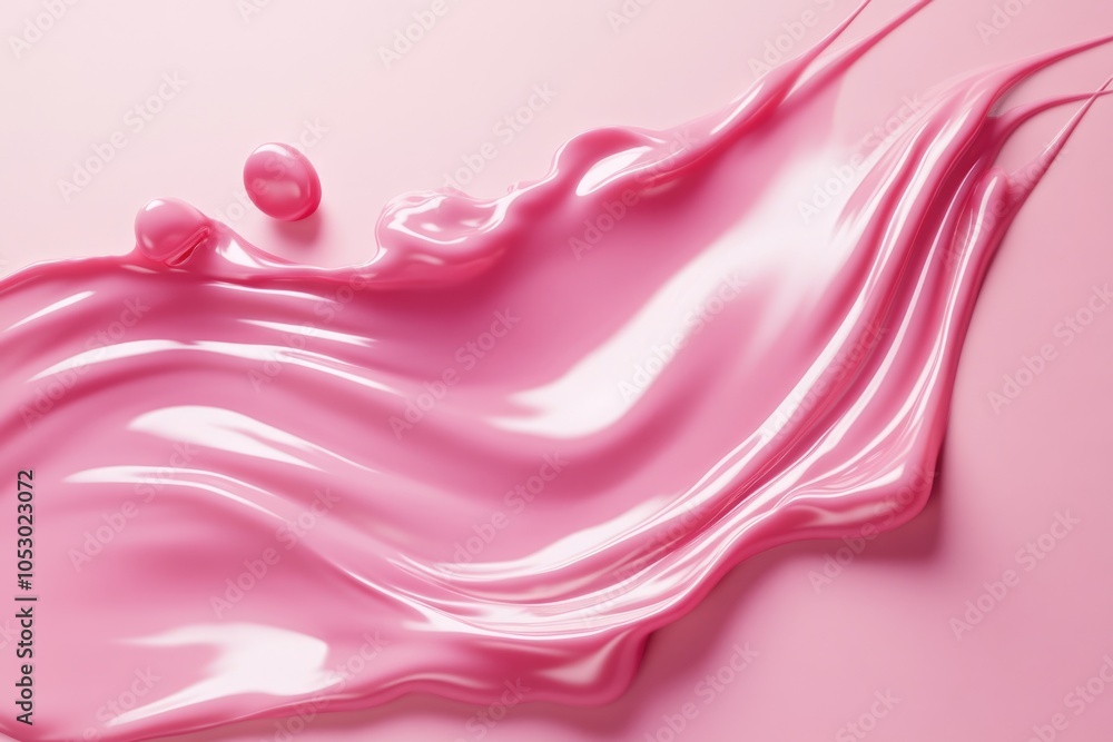Pink liquid gel cosmetic for smudge free makeup application. Pink liquid gel cosmetic for smudge free makeup application.