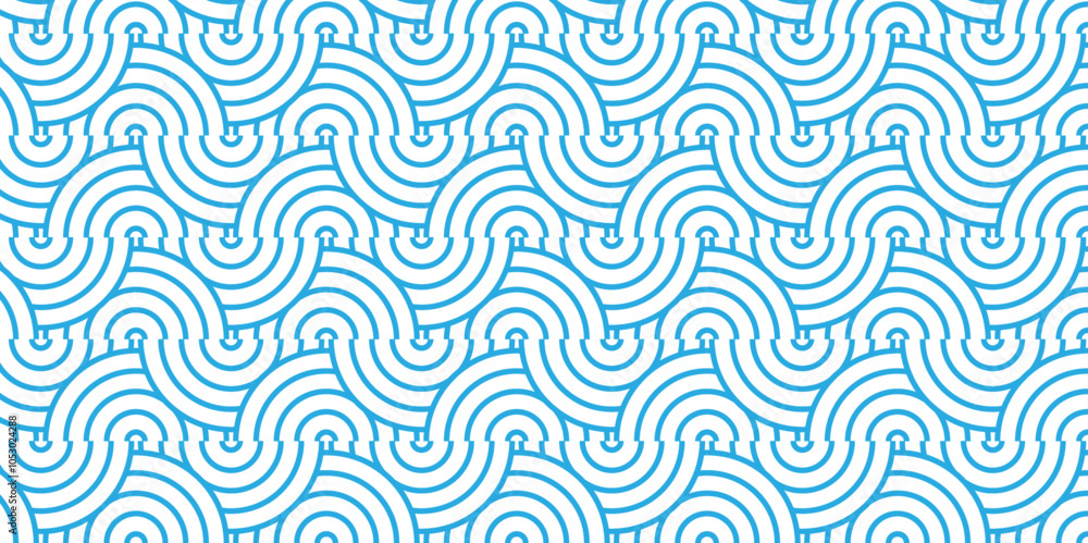 Abstract Overlapping Pattern. Seamless geometric ocean spiral pattern and abstract circle wave lines. blue seamless tile stripe geomatics create retro square line backdrop pattern background. Abstract Overlapping Pattern. Seamless geometric ocean spiral pattern and abstract circle wave lines. blue seamless tile stripe geomatics create retro square line backdrop pattern background.