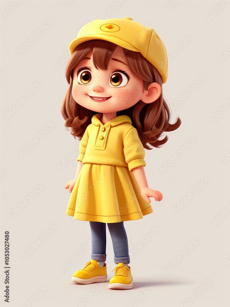 little girl in a yellow hat little girl in a yellow hat