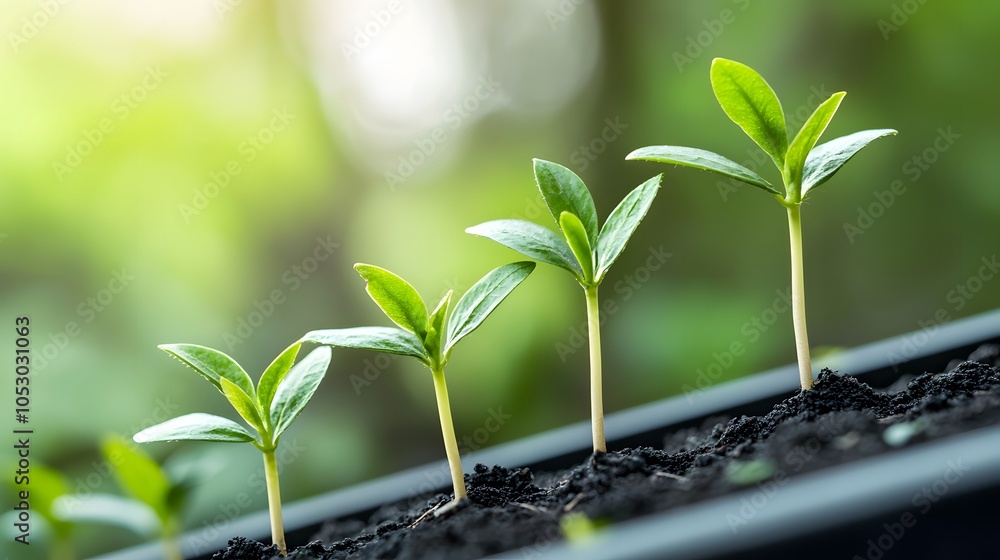 New Growth in a Garden. Illustration background for presentation and wallpaper New Growth in a Garden. Illustration background for presentation and wallpaper