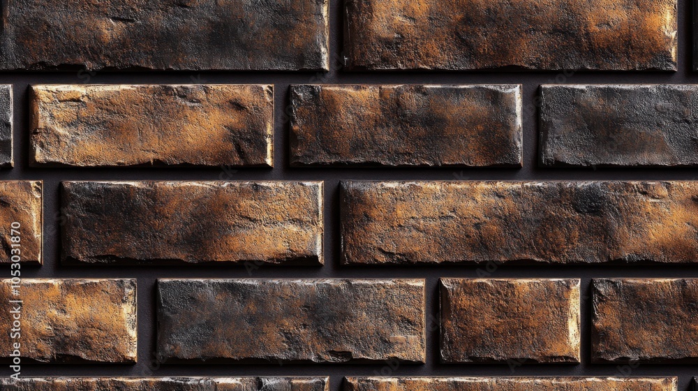 Textured Dark Brick Wall Close-Up Textured Dark Brick Wall Close-Up