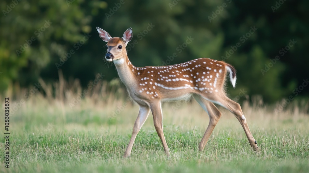 Eld's Deer gracefully walking in open fields, captured in soft natural lighting. Eld's Deer gracefully walking in open fields, captured in soft natural lighting.