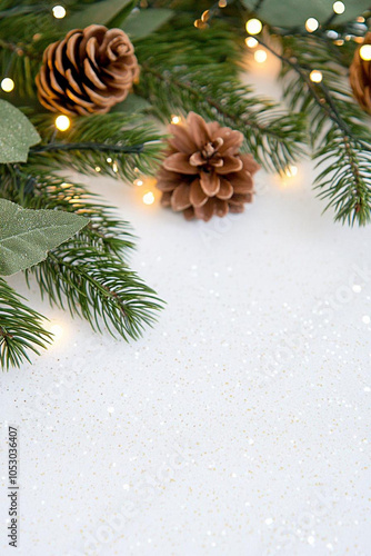 Cozy winter arrangement featuring pinecones and greenery, perfect for festive decor