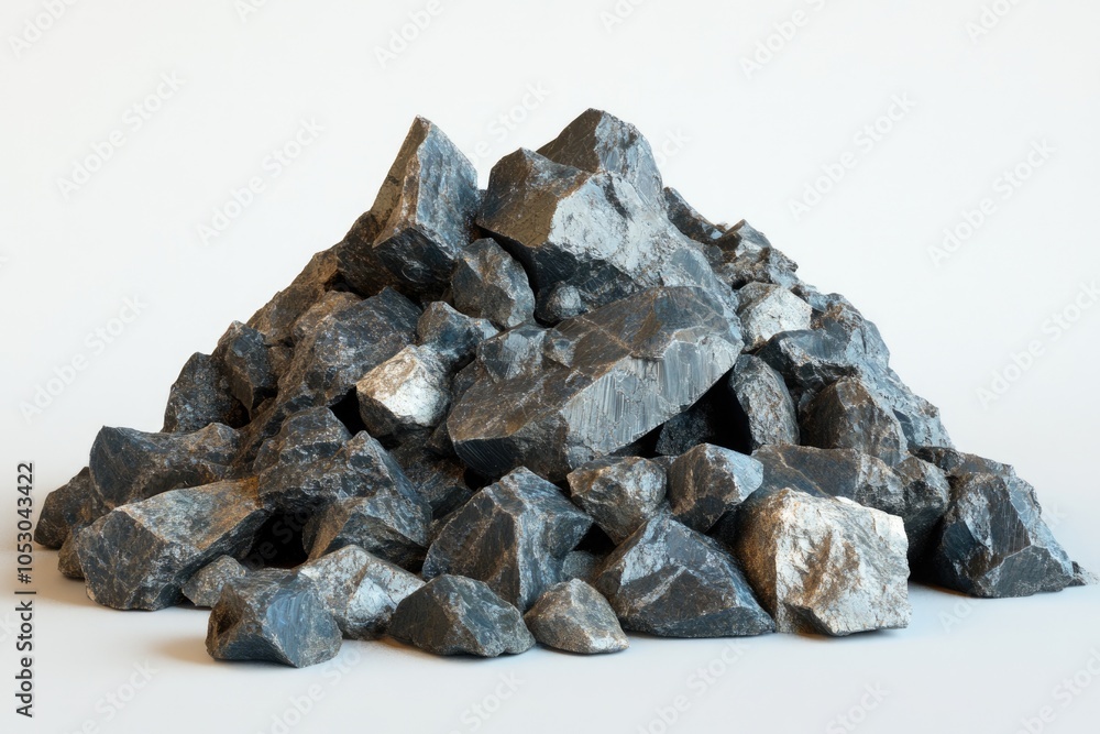 Small pile of minerals extracted in a rare earth mine Small pile of minerals extracted in a rare earth mine
