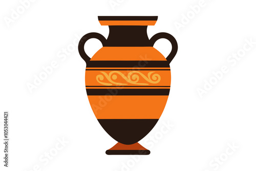 Ancient Greek amphora | isolated vector silhouette illustration on white background