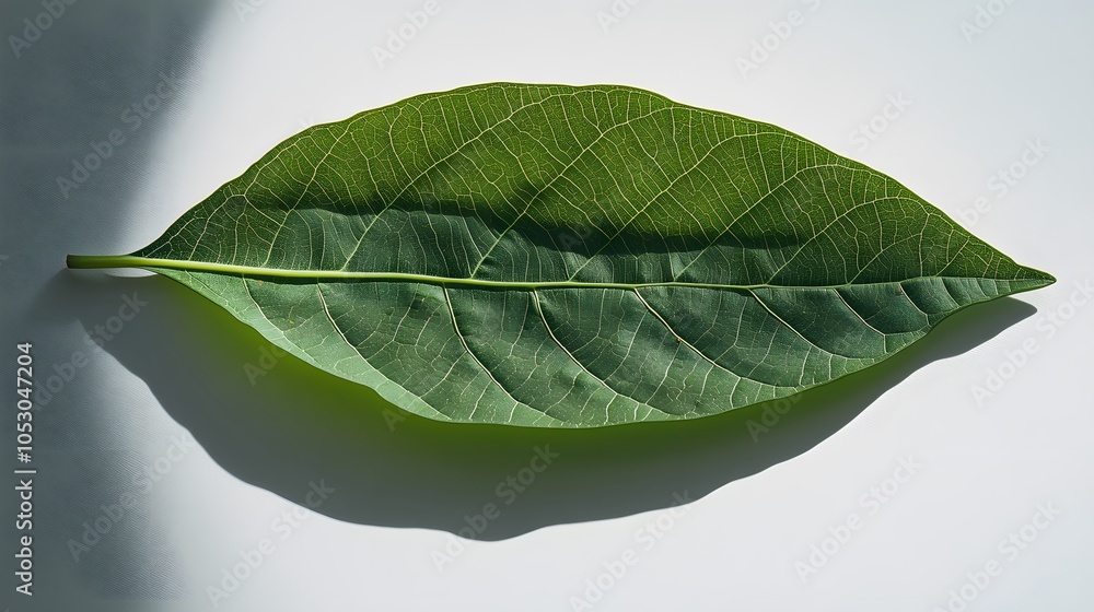 Obraz premium 18. A leaf illuminated from below, casting interesting shadows on a white surface