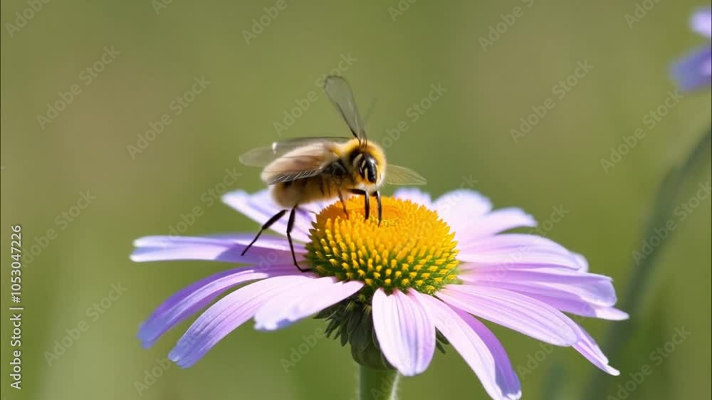 Honey bee collecting pollen from a purple coneflower, nature and pollination concept Honey bee collecting pollen from a purple coneflower, nature and pollination concept