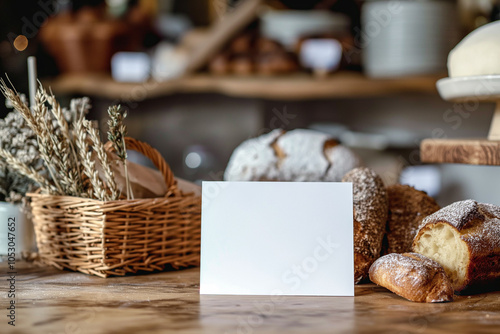 Wallpaper Mural Bakery concept blank card mock up for branding greeting  bakery shop Torontodigital.ca
