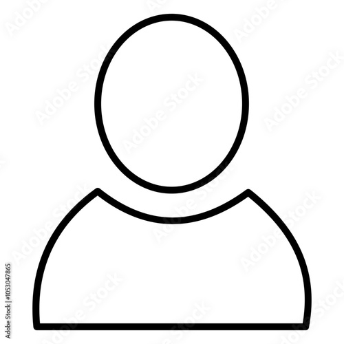 Simple outline icon of a user profile, featuring a head and shoulders in black line art on a white background. Ideal for representing accounts, profiles, or anonymous users.