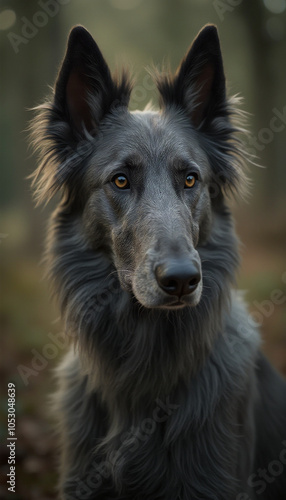 Belgian Shepherd Dog Sitting Outdoors with Calm and Noble Expression