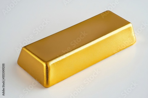 Closeup shiny a gold bullion bar 1 kg on white background photo