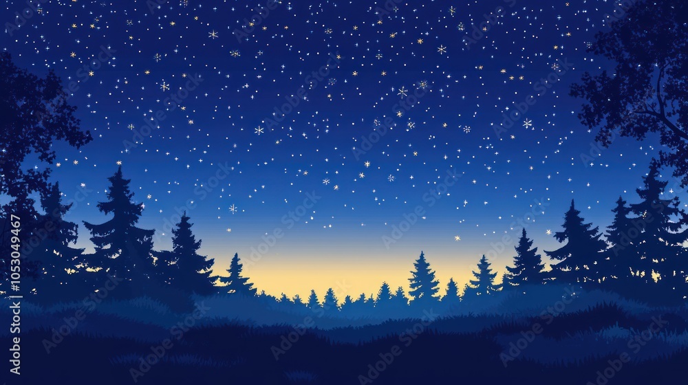 Fototapeta premium Starry Night Sky - Deep blue sky with countless stars twinkling