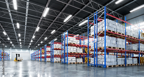 Interior of a warehouse. 3d illustration