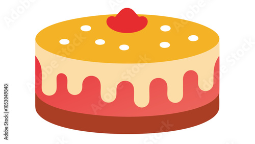 Birthday cake on transparent background. Vector illustration.