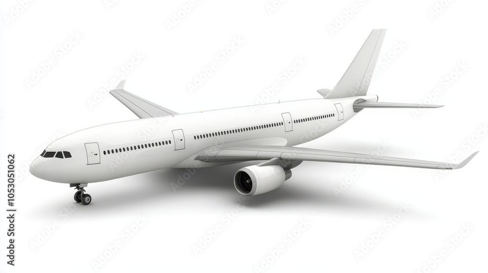 White Airplane on White Background White Airplane on White Background