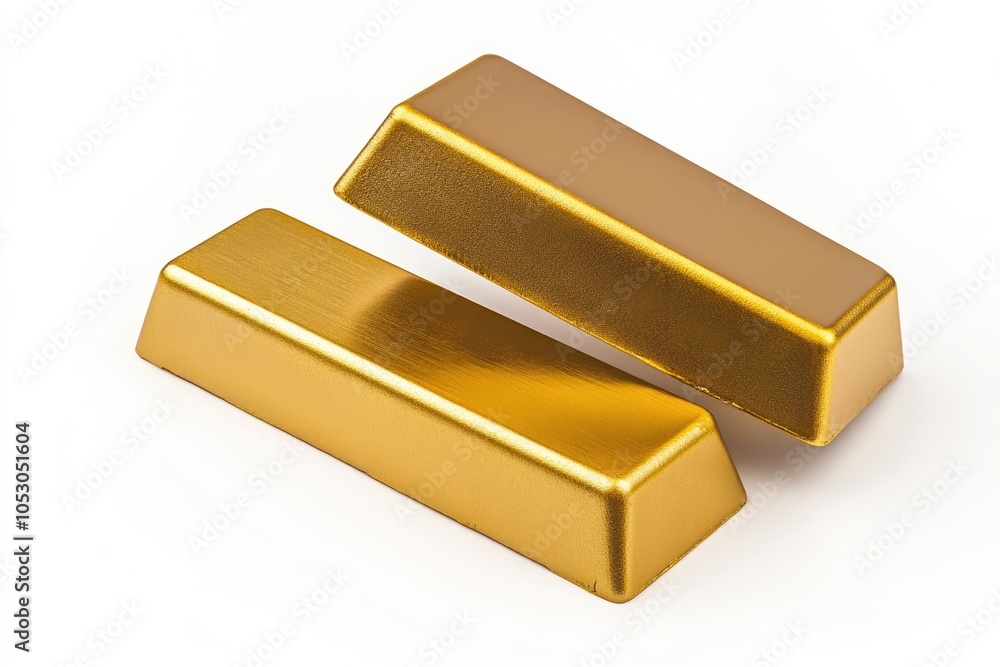 Gold bars on white background representing financial concept. Gold bars on white background representing financial concept.