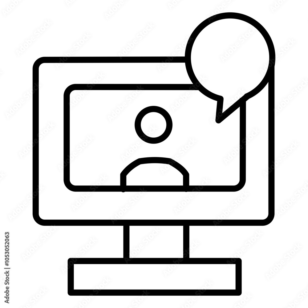 Outline icon of online message. This simple black and white graphic symbolizes communication, conversation, messaging, and social interaction. Outline icon of online message. This simple black and white graphic symbolizes communication, conversation, messaging, and social interaction.