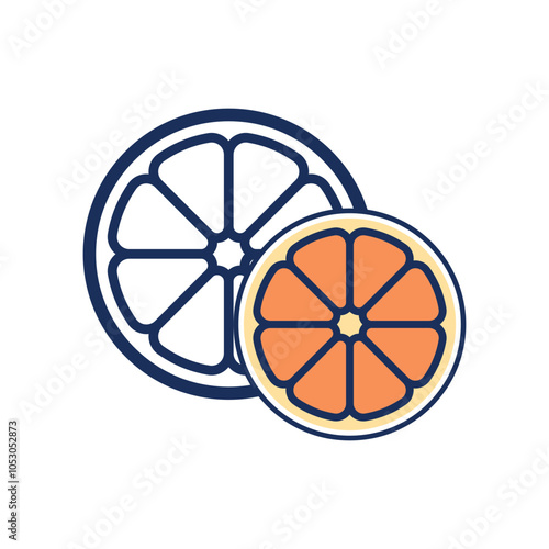 ORANGE ICON WITH FLAT COLOR