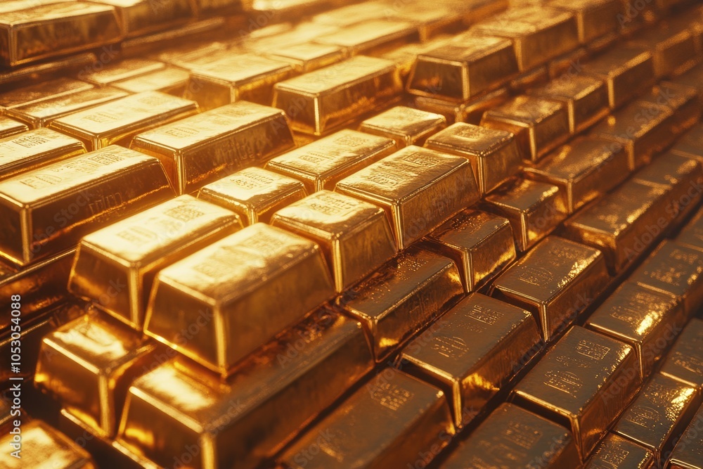 Stacks of gold bars Stacks of gold bars