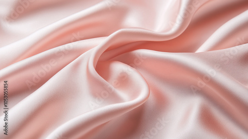 Soft pink silk fabric draped elegantly on a surface showcasing its smooth texture and sheen