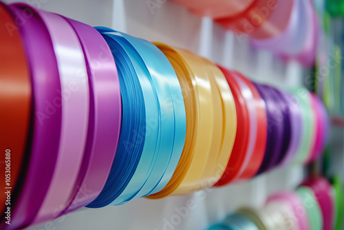  assorty of colorful ribbons ribbons on display photo