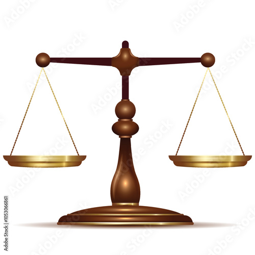 Scales of justice isolated on a white background