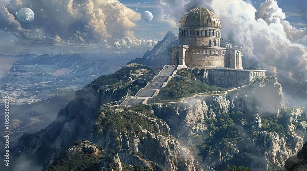 Obraz premium A grand observatory on a remote mountaintop