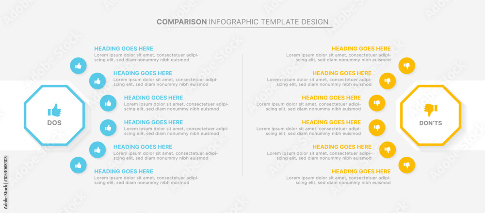 Fototapeta premium Dos and Don’ts Comparison Modern Infographic Design Template