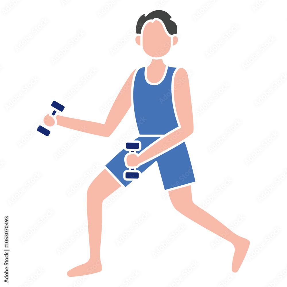 man running with dumbbells man running with dumbbells