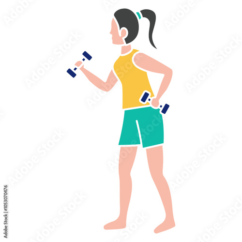 woman exercising with dumbbells