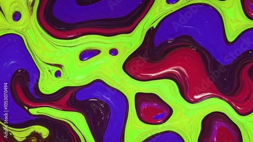 Colourful abstract paint liquid. It is full of different colours and has a smooth movement.