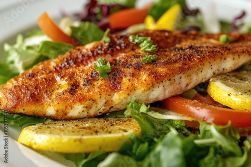 Fresh King fish fry served with fresh salad 