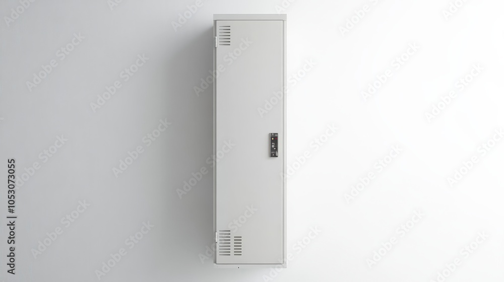 Minimalist White Locker in a Clean, Bright Room Minimalist White Locker in a Clean, Bright Room