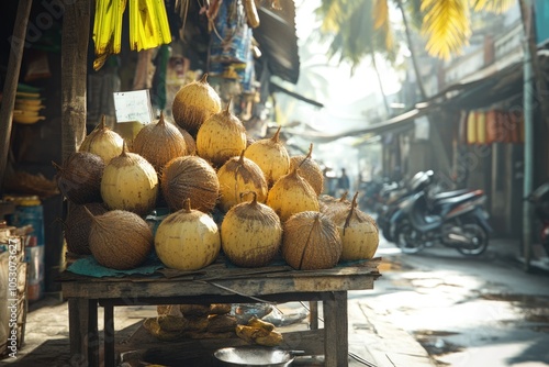 King Coconuts for Sale in Malwana Street Display photo