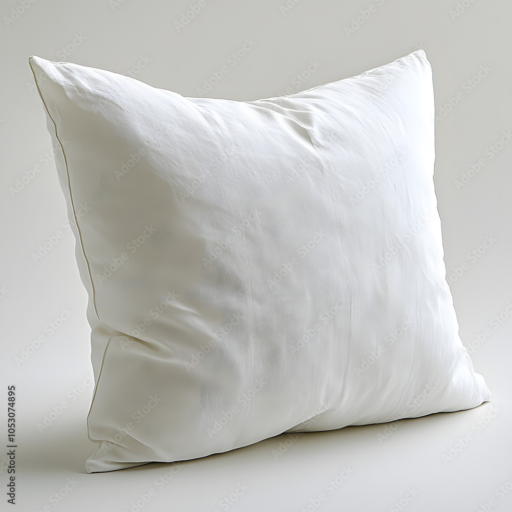 Minimalist White Cushion with Soft Fabric Texture in a Clean Studio Setting Minimalist White Cushion with Soft Fabric Texture in a Clean Studio Setting