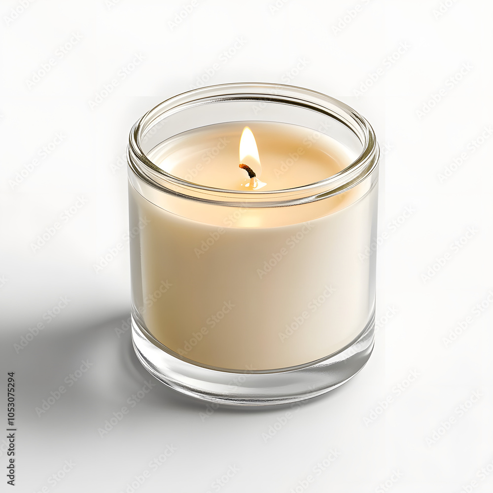 Scented Glass Jar Candle with Natural Wax and Wooden Wick in Minimalist Design Scented Glass Jar Candle with Natural Wax and Wooden Wick in Minimalist Design