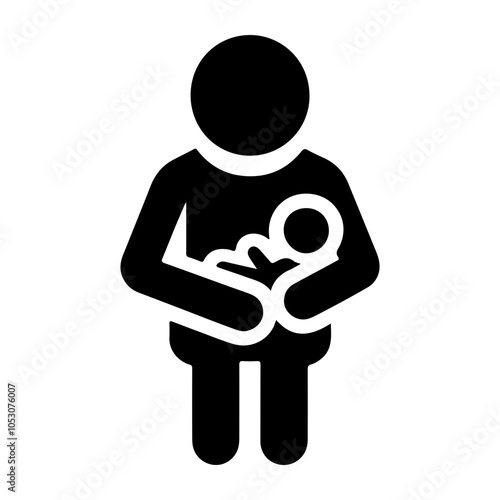 Minimalist Vector Icon Representing a Baby Sitter