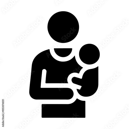 Minimalist Vector Icon Representing a Baby Sitter