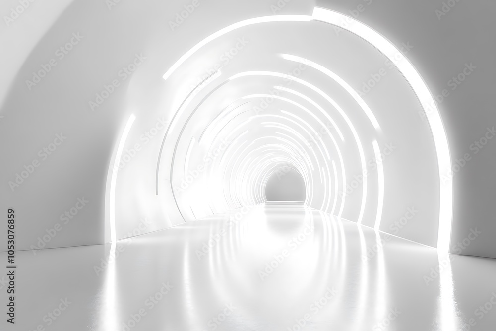 Obraz premium Abstract White Tunnel