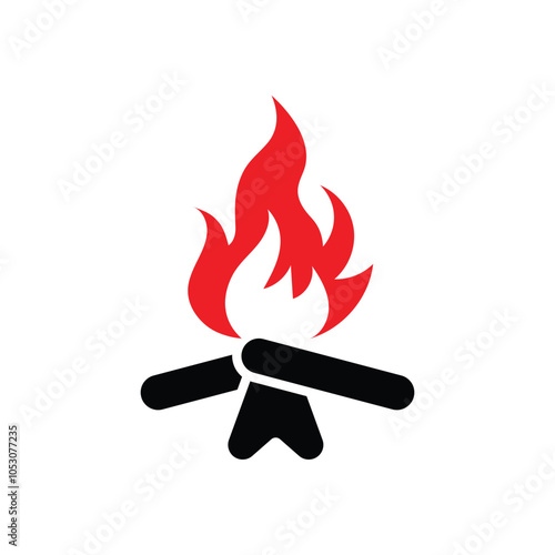 Bonfire icon logo design template isolated illustration