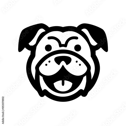 Dynamic bulldog mascot silhouette vector icon with fierce yet friendly expression. Perfect for T-shirt designs, sports team branding, and creating a strong, memorable identity.