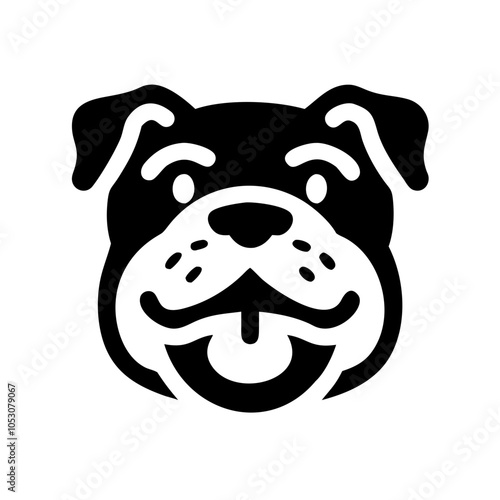 Dynamic bulldog mascot silhouette vector icon with fierce yet friendly expression. Perfect for T-shirt designs, sports team branding, and creating a strong, memorable identity.