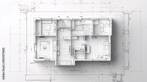 Architectural Blueprint of a Modern House Floor Plan