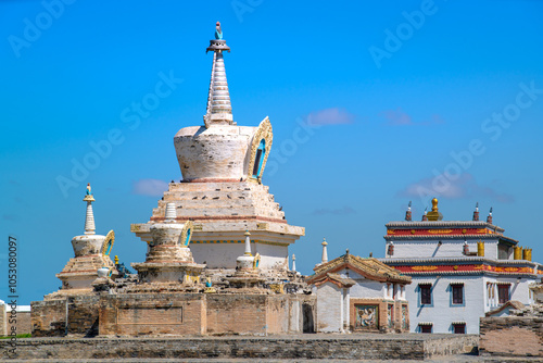 Obraz na plátně Erdene Zuu Monastery, earliest surviving Buddhist monastery in Mongolia, affilia