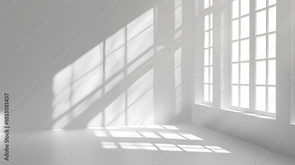 White empty room with window and sunlight. White empty room with window and sunlight.